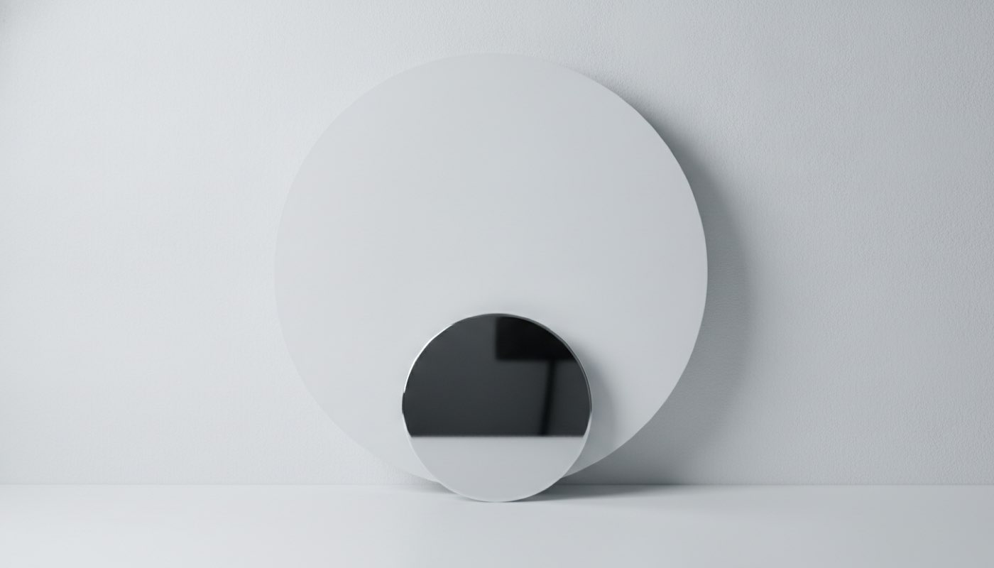 A blank clock face behind a single upright coin